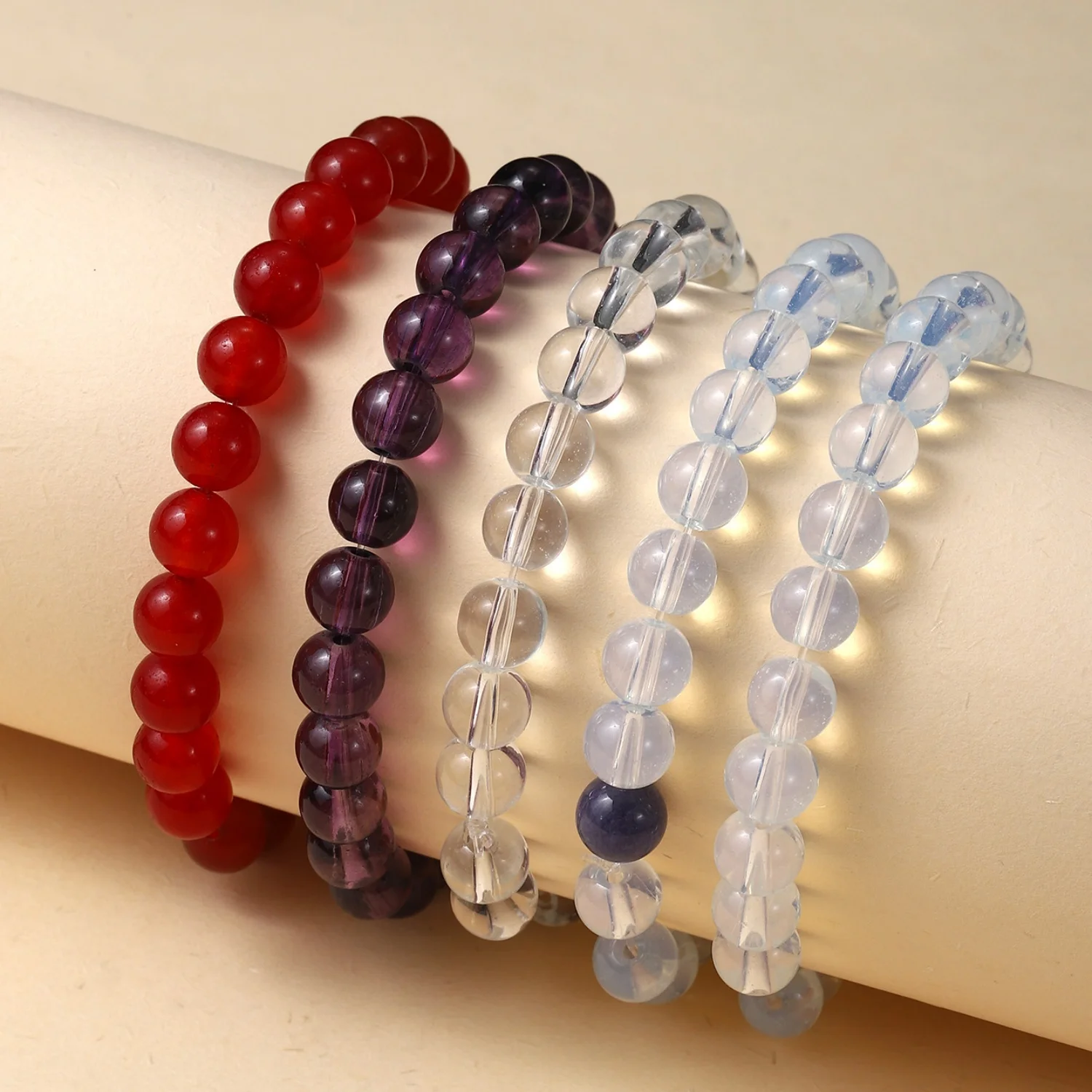 1 Pc Glass Beaded Bracelet, Boho Dainty Stackable Wrist Ornaments, Unique All-match Fashion Accessories,Suitable for All Seasons
