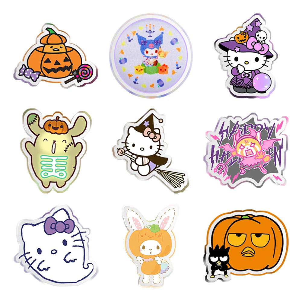 Halloween Sanrio Flat Resin Planar Clear Acrylic Glitter Acrylic For DIY Phone Case Hair Bow 10 Pieces/lot