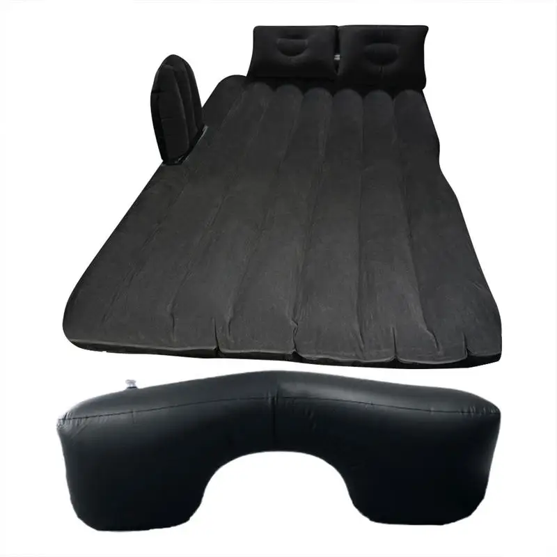 Car Air Mattress Thickened Double-Sided Flocking SUV Mattress Camping Bed With 2 Pillows Camping Mattress Outdoor Driving