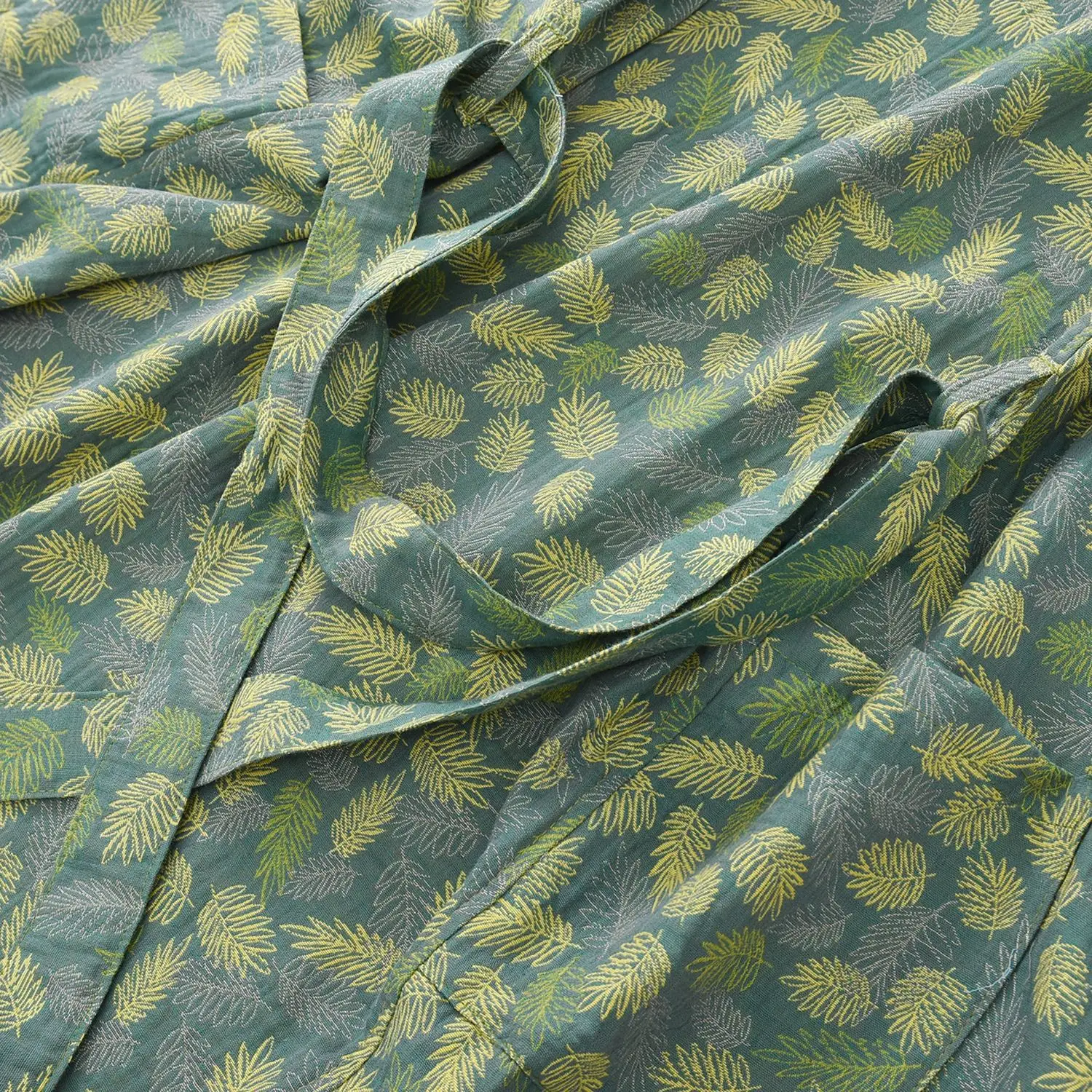 Casais puro algodão pijamas kimono roupão de manga longa com decote em v pijamas com cinto bolso 2025 novos homens e mulheres roupas de casa