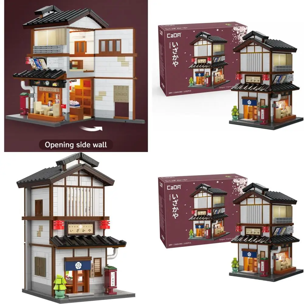 Set da costruzione Izakaya in stile giapponese C66019W: 1195 pezzi Regalo modulare illuminato per adolescenti e adulti