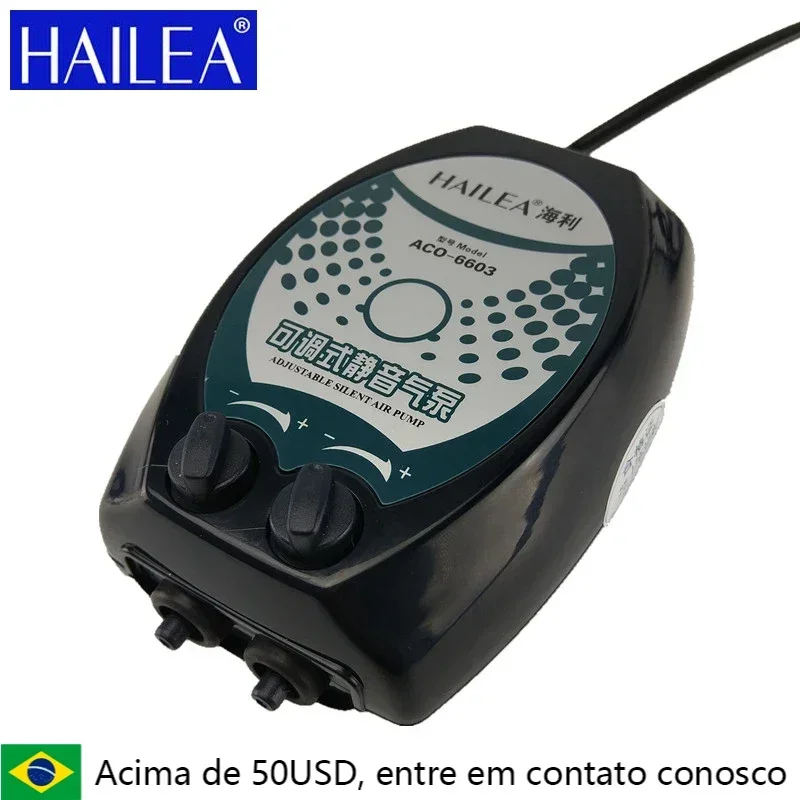 Hailea pompa powietrza akwarium pompa tlenu 2W 2.5W 3W 4W 1/2 wyloty akcesoria do akwarium sprężarka powietrza 220V US UK AU ue wtyczka — zdjęcie 2