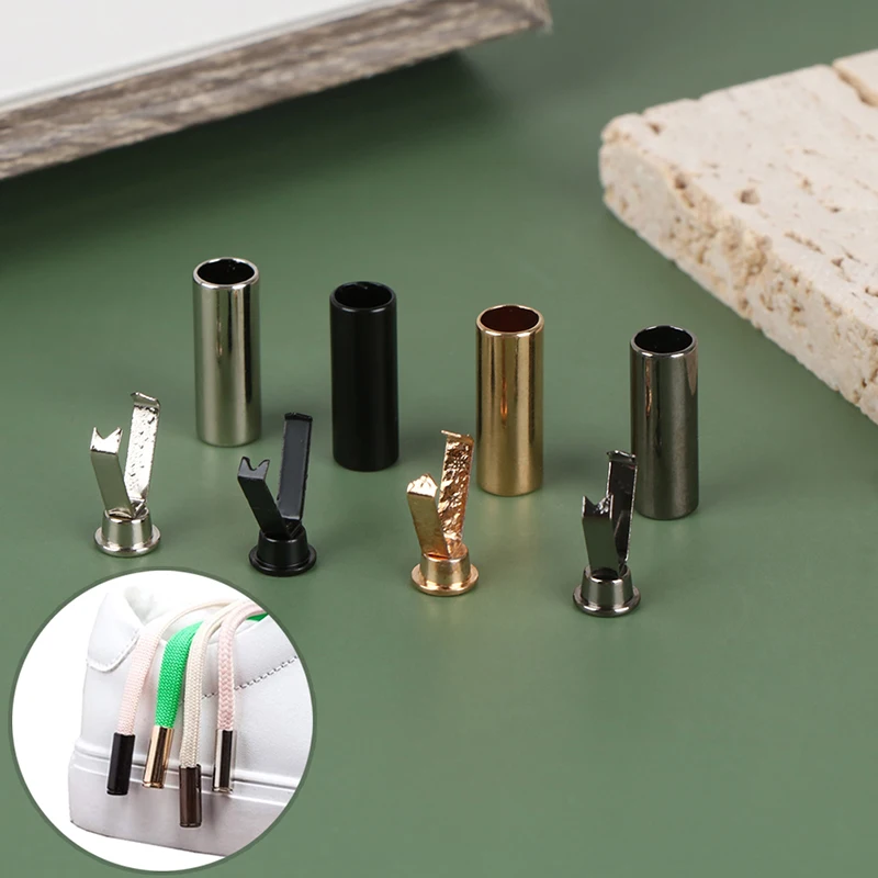 Metal Aglets Shoelace Cylindrical Tips Head Tip Protector Card Rope Buckle For Clothing Sweater Hat Rope Head Buckle