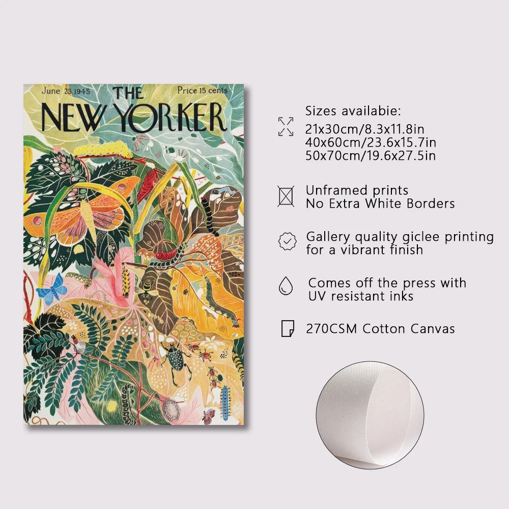 The New Yorker Magazine Canvas Posters Wall Art Poster Home Coffee Decoration Wall Painting Living Room Bedroom Corridor Decor