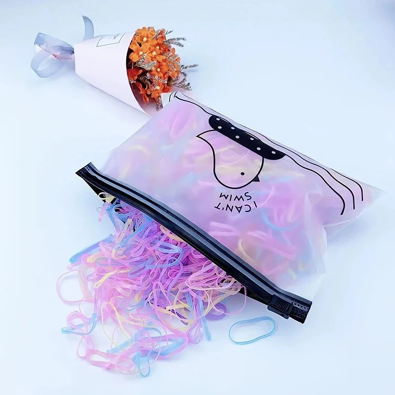 500pcs Disposable Hair Ties, Unbreakable Even When Pulled Hard, Boxed Small Hair Bands That Do Not Damage Hair image 2