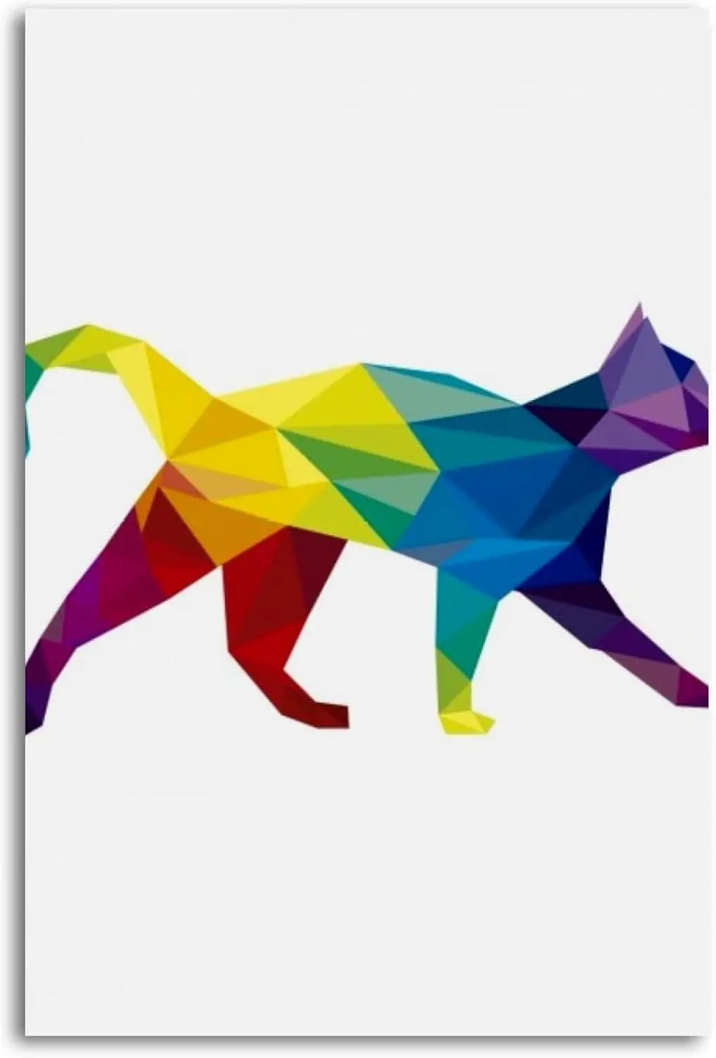 Metal Tin Signs Polygonal Cat Illustration Sign Vintage Wall Decor Tin Sign Plaque for Home Cafes Office Store Pubs Club ;