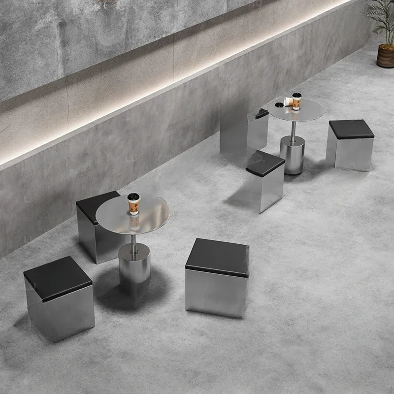 Industrial style, bar sofa Internet celebrity cafe dining table, chair stainless steel, wall booth, bench commercial