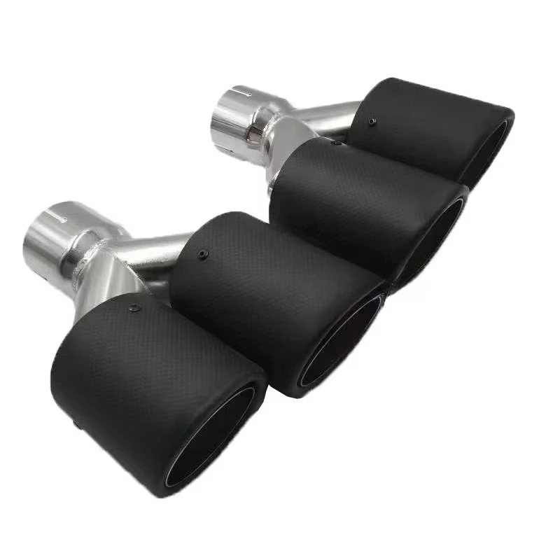 

SXLL High Performance 304 Stainless Steel Carbon Fiber Dual Outlet Exhaust Pipe Exhaust System Muffler Exhaust Tip