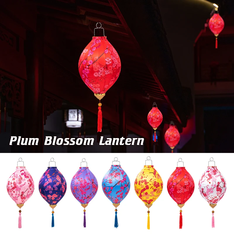 12/14 Inch Waterproof Outdoor Antique Vietnamese Lanterns Chinese Ancient Satin Silk Palace Lantern For New Year's Home Balcony