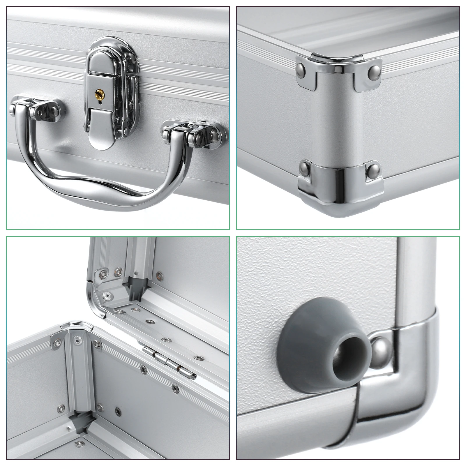 Aluminum Alloy Briefcase with Password Lock for Tools Cosmetics Instruments Portable Storage Case Small Size Metal Suitcase