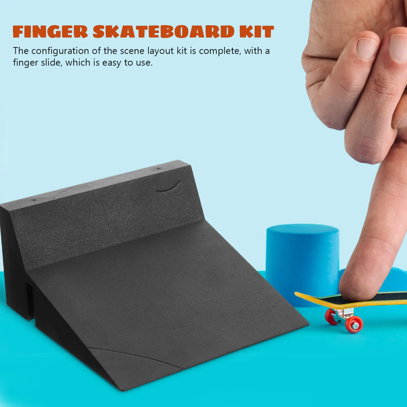 Fingerboard Plastic Mini Skateboard Ramp Obstacle Set For Kids Training Game Finger Scooter Exercise Prop Collection