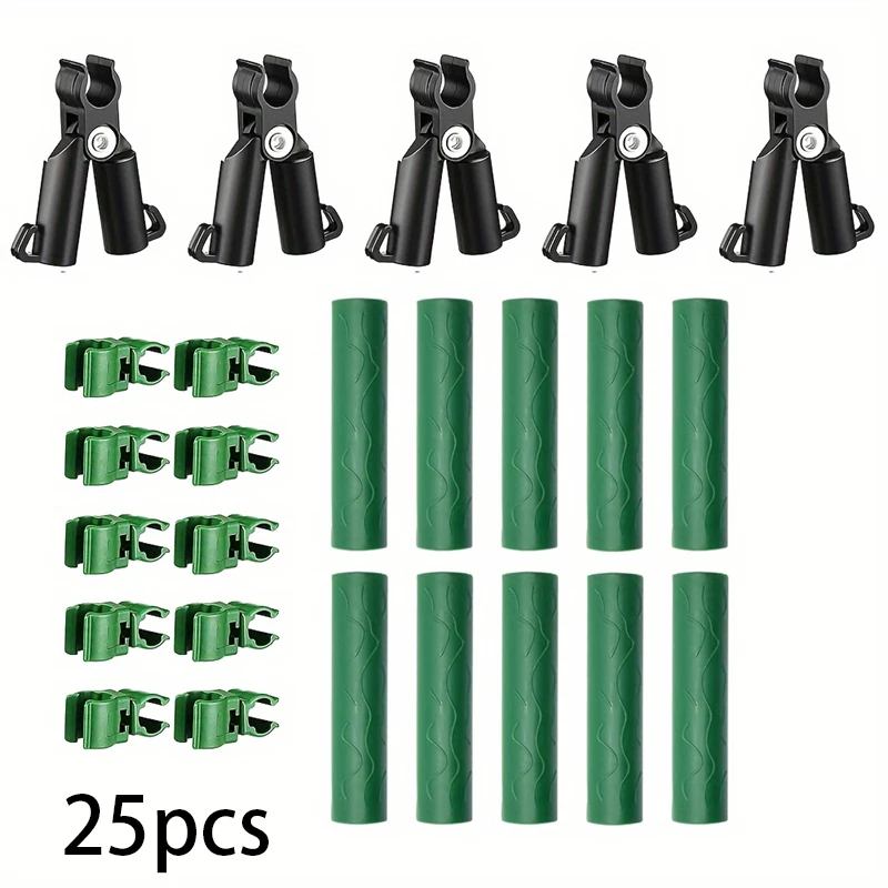 25Pcs 11mm Adjustable Plant Trellis Connector Clip,Plastic Plant Connector Stake Clip for Plant Stakes Connecting Tubes Supports