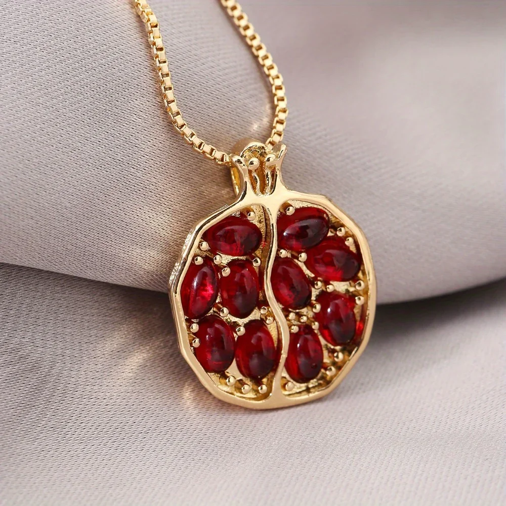 1PC Fashionable and Creative Pomegranate Seed Necklace Women's Necklace Jewelry, Perfect Jewelry Gift for Lovers and Friends