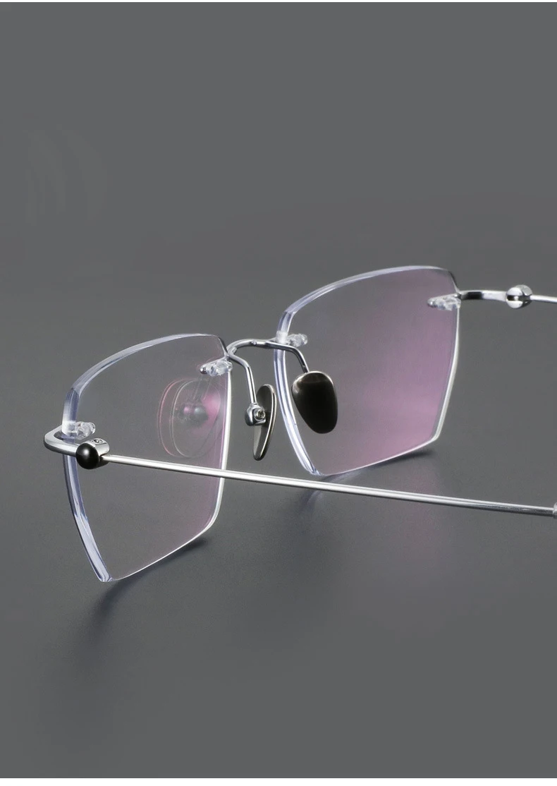 Mode randlose Business-Brillen ultraleichte Brillen aus reinem Titan große Luxus brillen Männer optische verschreibung pflicht ige Brillen – Detail 6