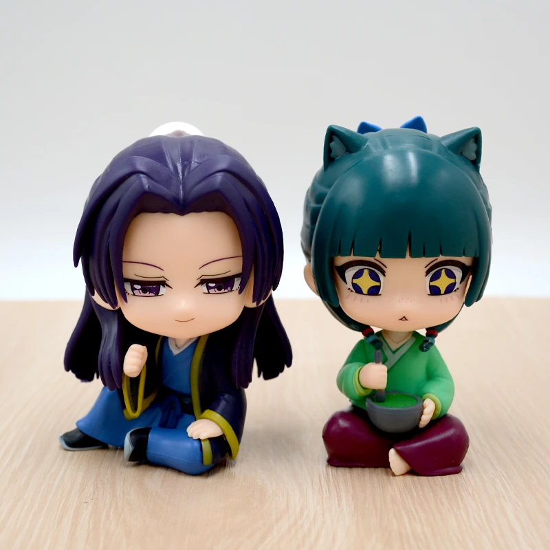Versión Q The Apothecary Diaries Maomao Jinshi Mini figura periferia de animé Kawaii juguetes sentados adornos de coche de escritorio regalos de modelismo