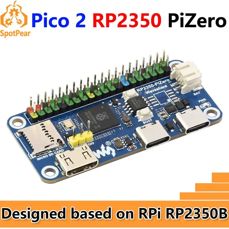 Waveshare RP2350-PiZero RP2040-PiZero Raspberry Pi Pico 2 RP2350B RP2350-PiZero Płytka Rozwojowa PSRAM DVI do HDMI
