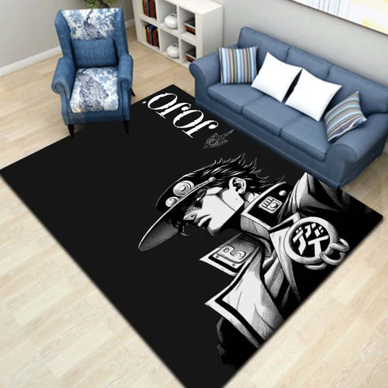J-JoJo's Bizarre Adventure Anime Print Area Rug Non‑Slip Soft Floor Carpet Gaming Room Bedroom Birthday Present Indoor Decor
