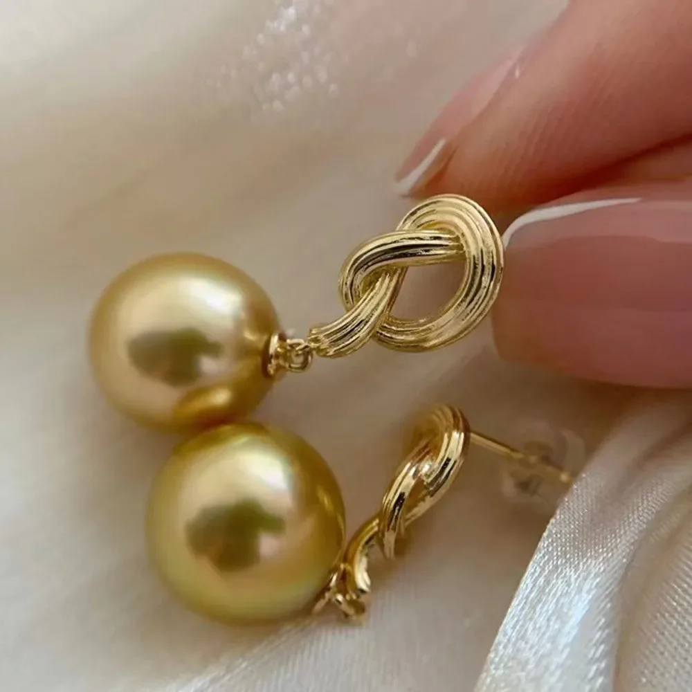 Gold-Plated Pearl Beads Stud Earrings Setting Base Diy Jewelry Making Findings&Components No Pearl E052