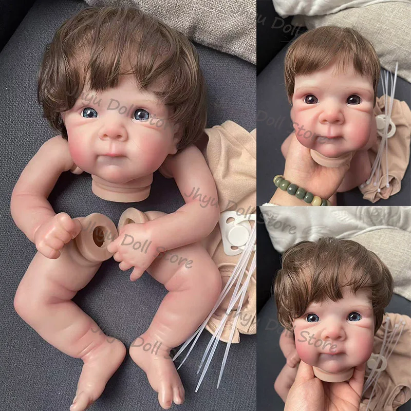 45cm Bettie 3D Skin Sweet Face Bebe With Hand-Rooted Hair Doll With Limbs and Cloth Body DIY Reborn Doll Kit Gift for Children