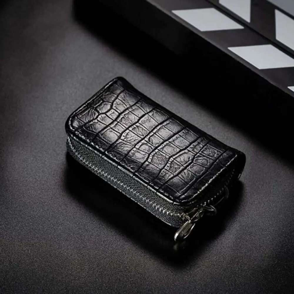 Square Multifunction PU Leather Men With Keyring Keychain Key Bag Case Car Key Case Car Key Wallets Zipper Key Case Bag