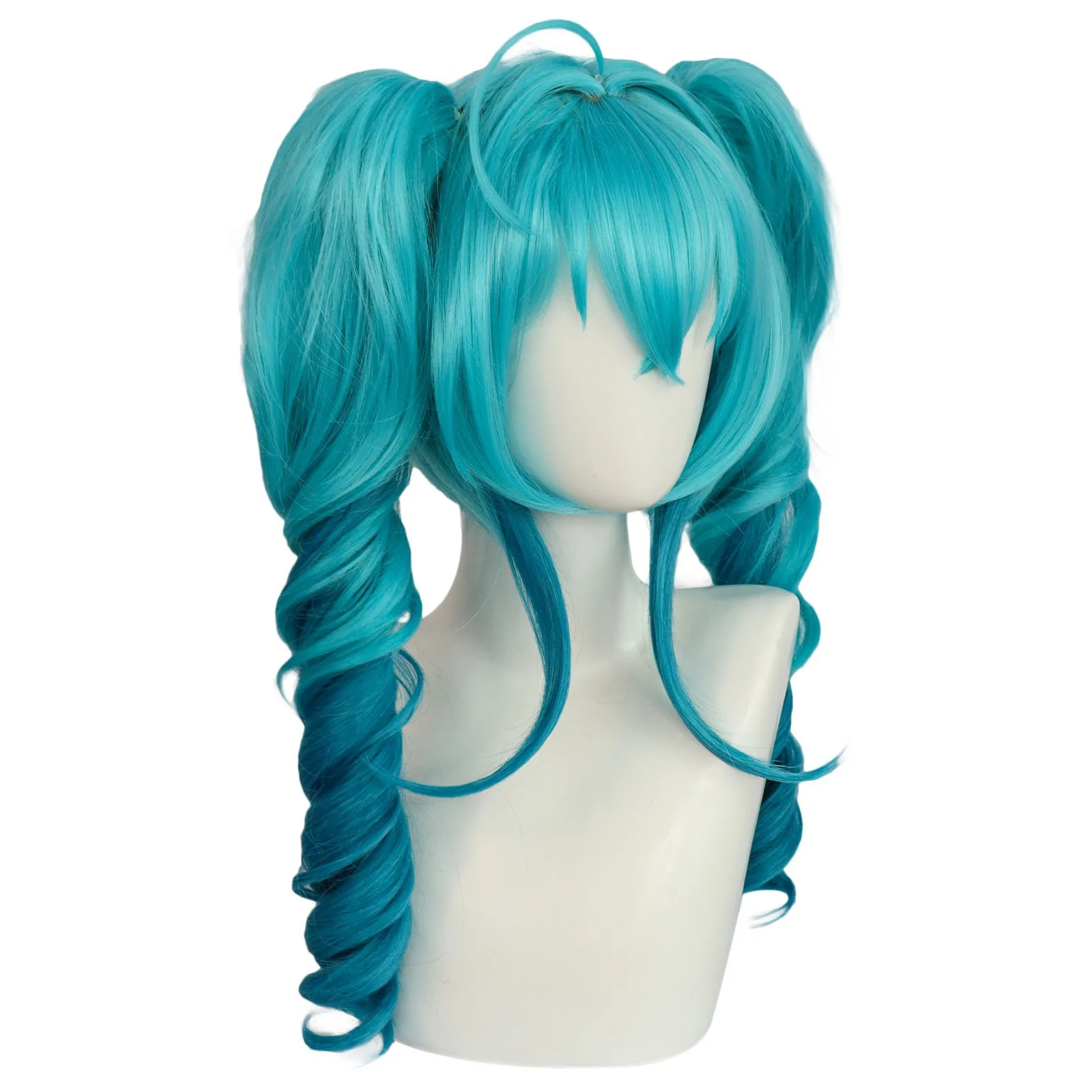 Hatsune Miku Anime Women Cosplay Wigs Blue tiger mouth clip double ponytail cos wig Halloween Christmas Heat Resistant Hair Wig