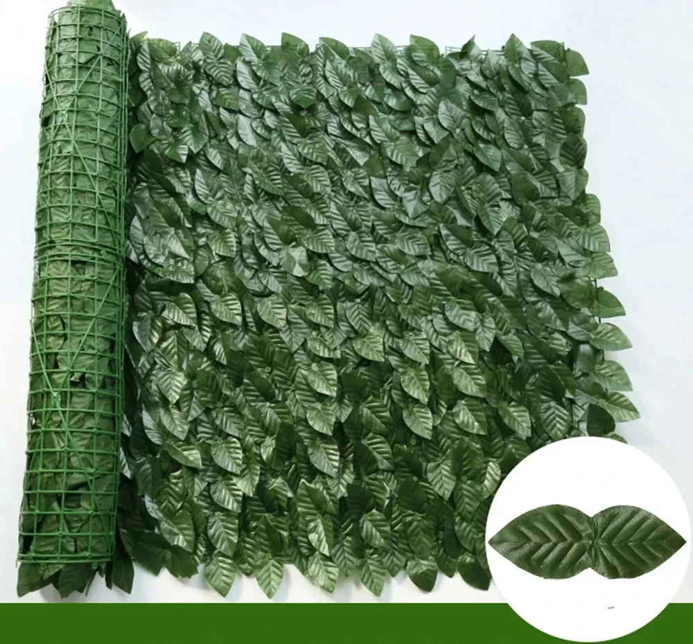 

50X200cm Artificial Ivy Hedge Green Leaf Fence Panels Faux Privacy Fence Screen for Home Outdoor Garden Balcony Decoration 1X3m