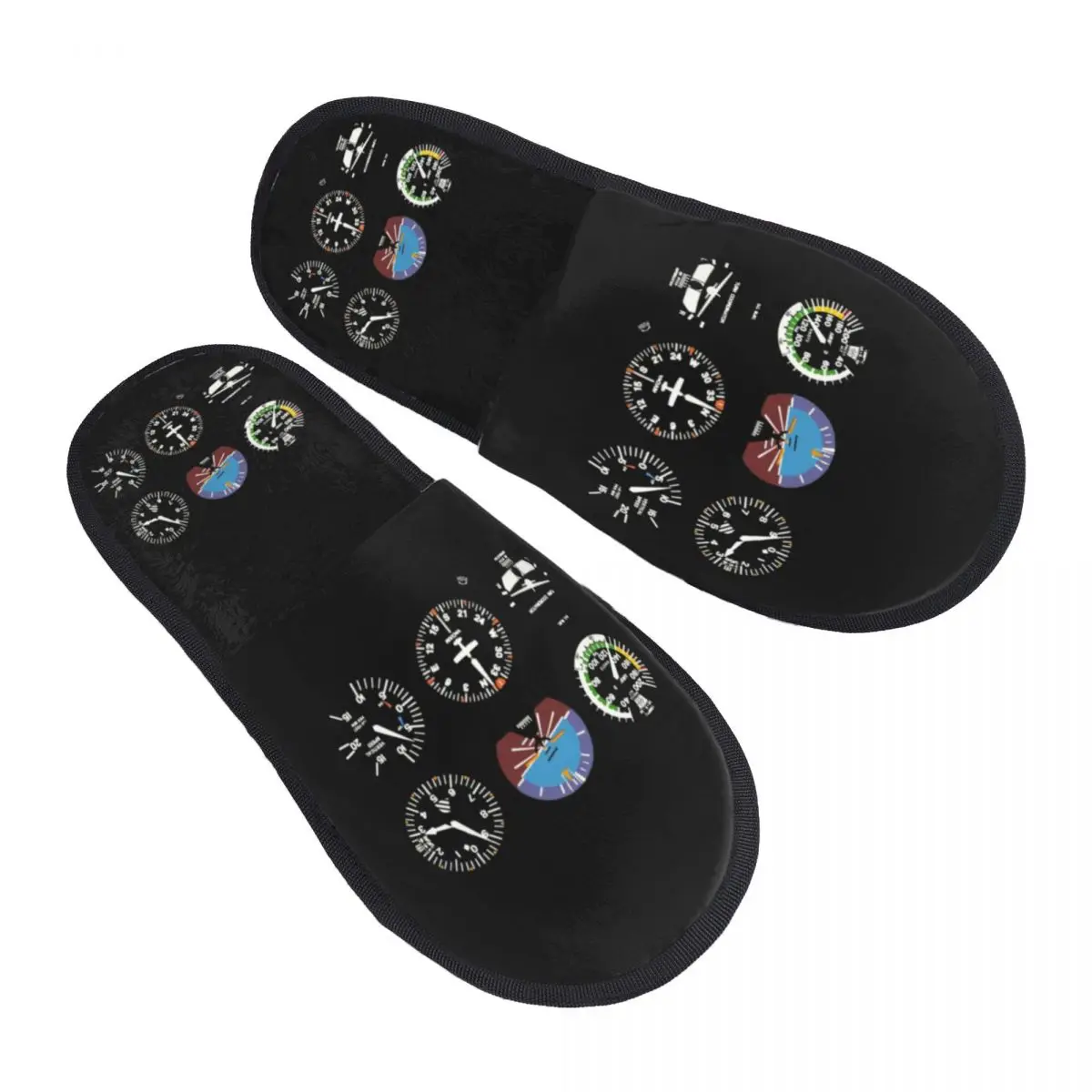 Custom Six Dials Flight Simulator Pilot Comfort Scuff With Memory Foam Slippers Women Airplane Aircraft Hotel House Shoes