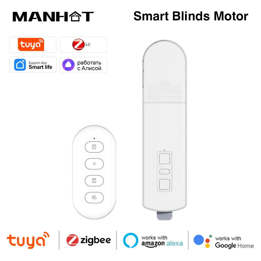 Werk met Tuya Zigbee Smart Curtain Motor Rolgordijnen DIY Chain Motorized Shades Drive Voice voor Alexa Google Home