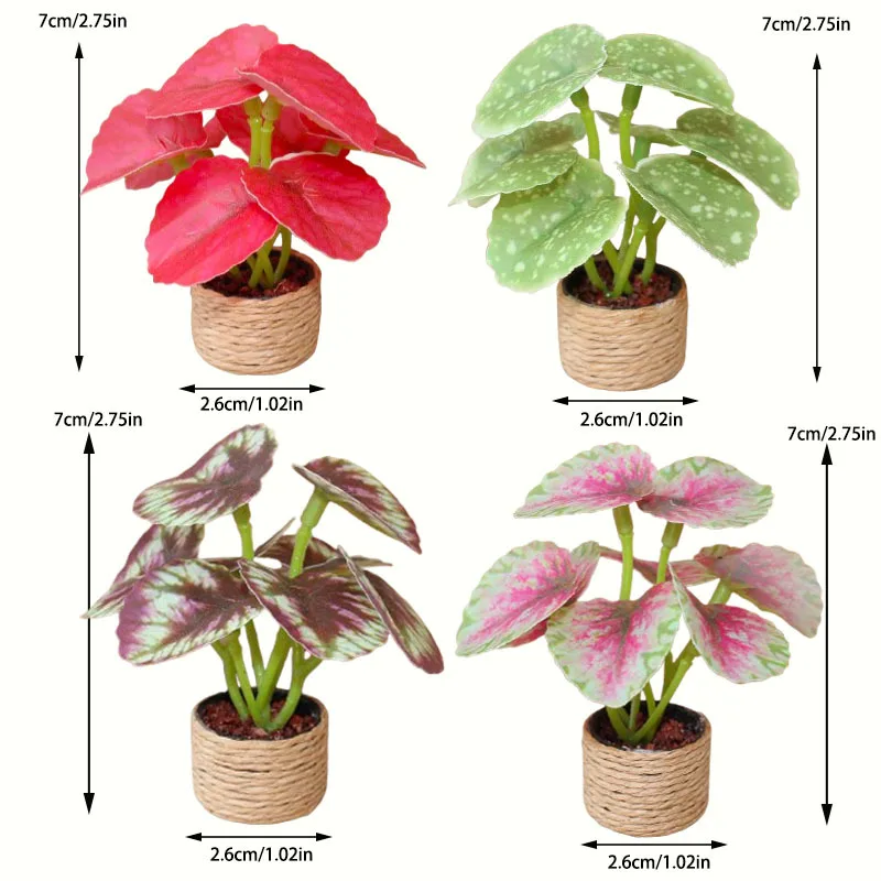 Mini Künstliche Quitte Kreative Kleine Blumentopf Pflanze Modell Miniatur Spielzeug Landschaft Puppenhaus DIY Dekorationen Puppe Zubehör