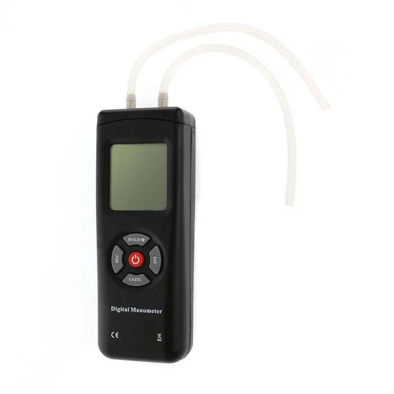 Digital Manometer Air Pressure Meter Portable Pressure Gauges Handheld U-type HVAC Air Vacuum/Gas Differential Pressure Meter