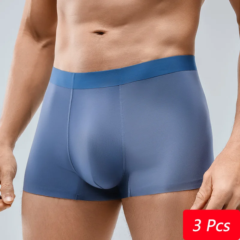 

Комплекты из 3 предметов, мужское дышащее нижнее белье, высокоэластичные мягкие удобные боксеры, тонкие трусы-боксеры без следов