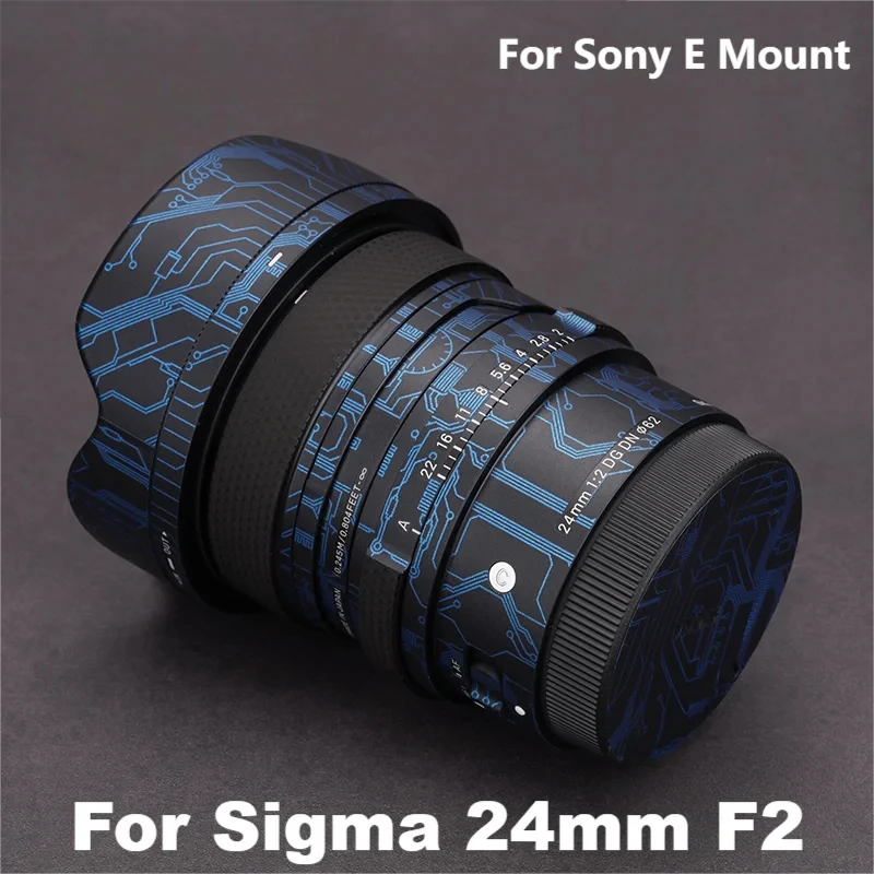 For Sigma 24mm F2 DG DN Decal Skin Vinyl Wrap Film CameraLens Body Protective Sticker Coat 24 F/2 Contemporary For Sony E Mount