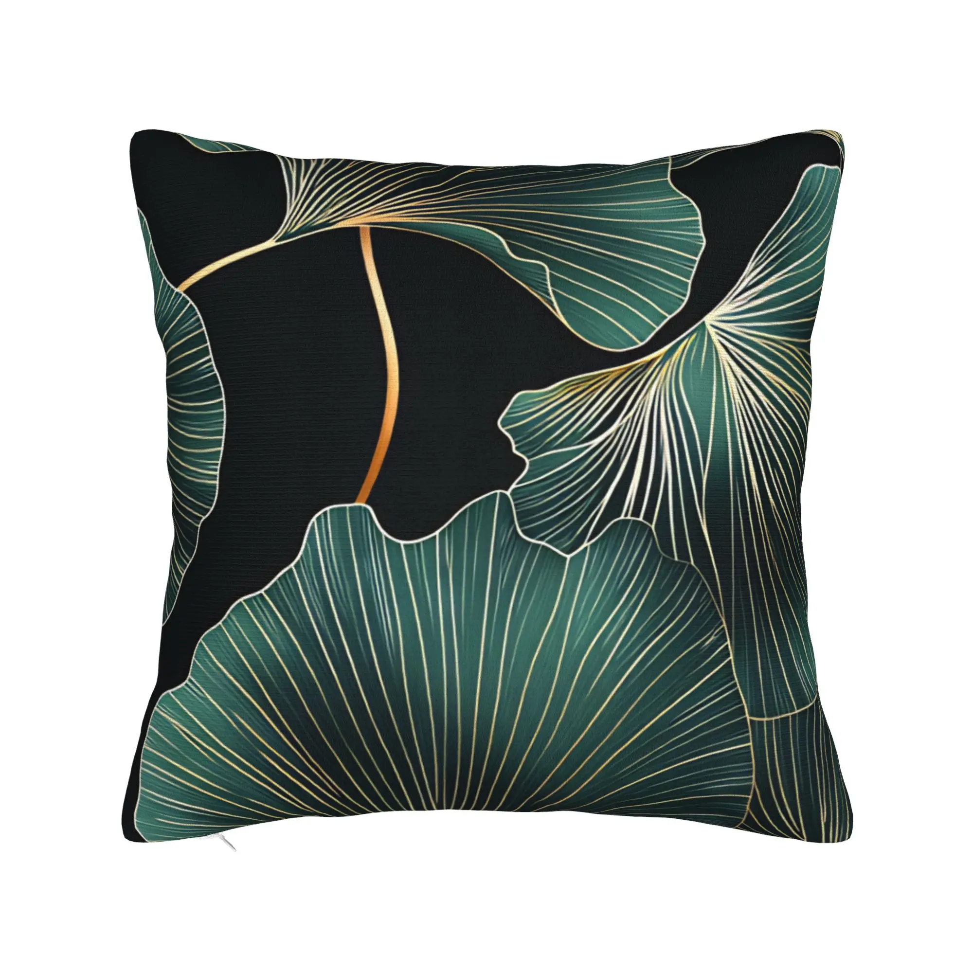 Ginkgo Leaves Pillow Cover  Soft Cushion Cover Retro Trendy Pillow Case For Living Room Sofa