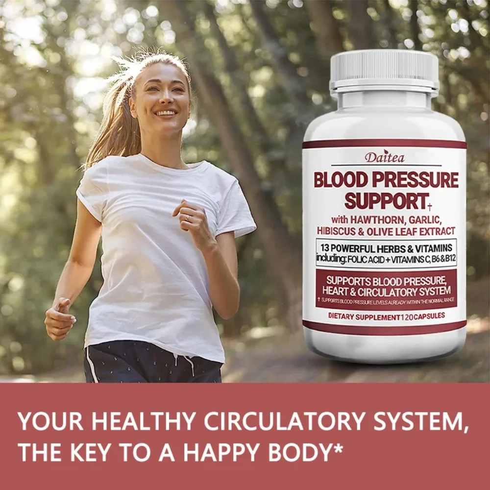 Blood Pressure Support - with Hawthorn & Garlic, Supports Cardiovascular Health, Support Energy, Immunity and Heart Health