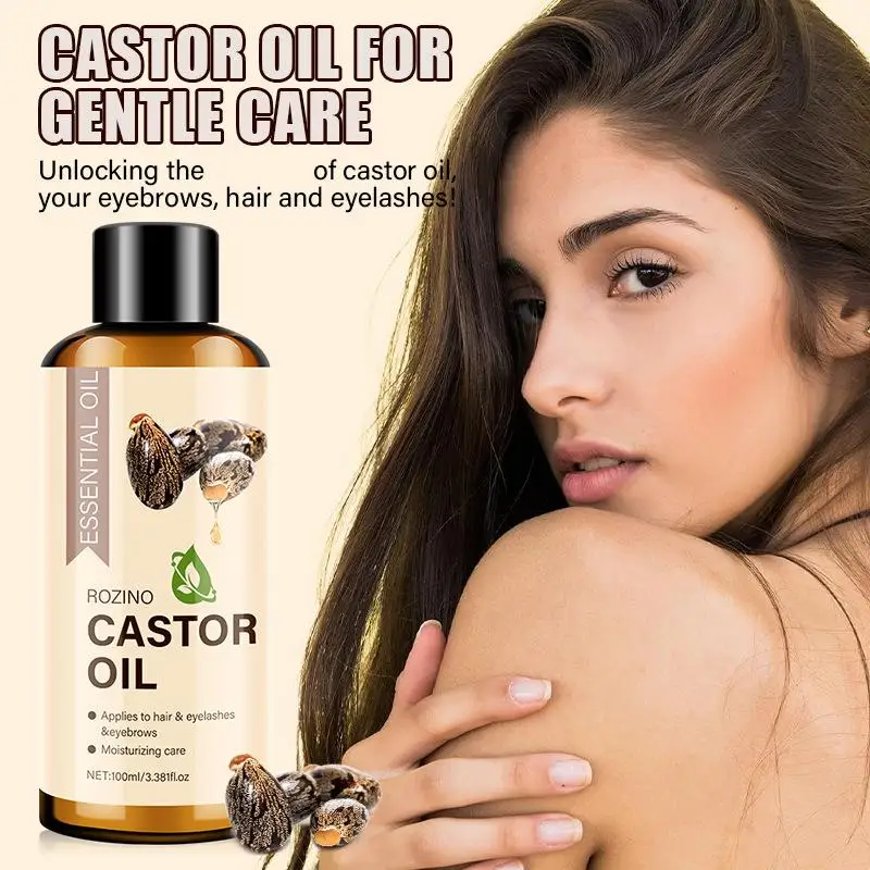 

Pure Natural Cold Pressed Castor Oil Promotes Healthy Skin and Massage Eyelashes and Extends Oil Eyebrows Thickens Hair V8J0