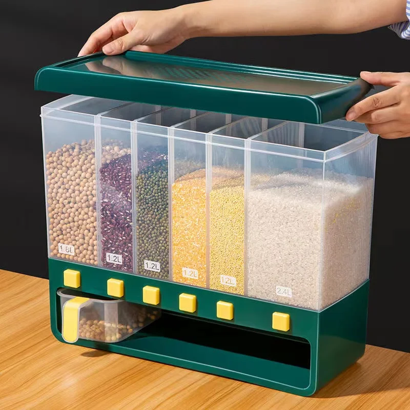 Rice Dispenser Storage Box Container Insect Moisture Proof Seal Grain Kitchen Organizer Container Box Dry Food Automatic Racks