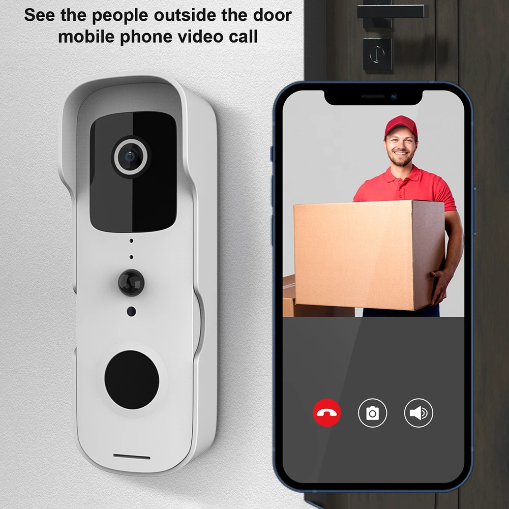 Smart WiFi Home Security  Doorbell Camera Long Battery Life Voice Doorbell Practical 2-Way Calling Camera For Visitors Recording