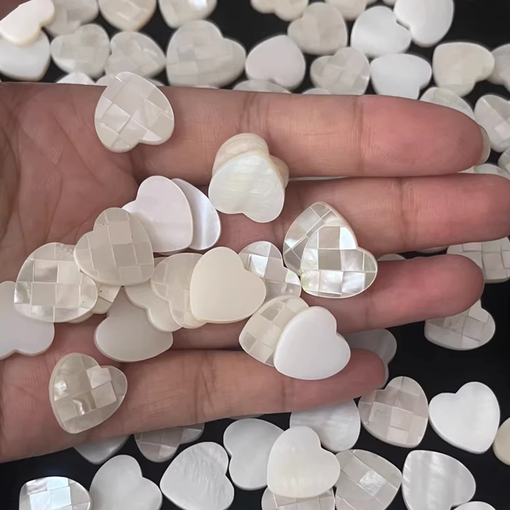 Natural White Mother of Pearl Loose Beads Heart Shape Shell for Jewelry Making DIY Bracelet Handmade Accessories
