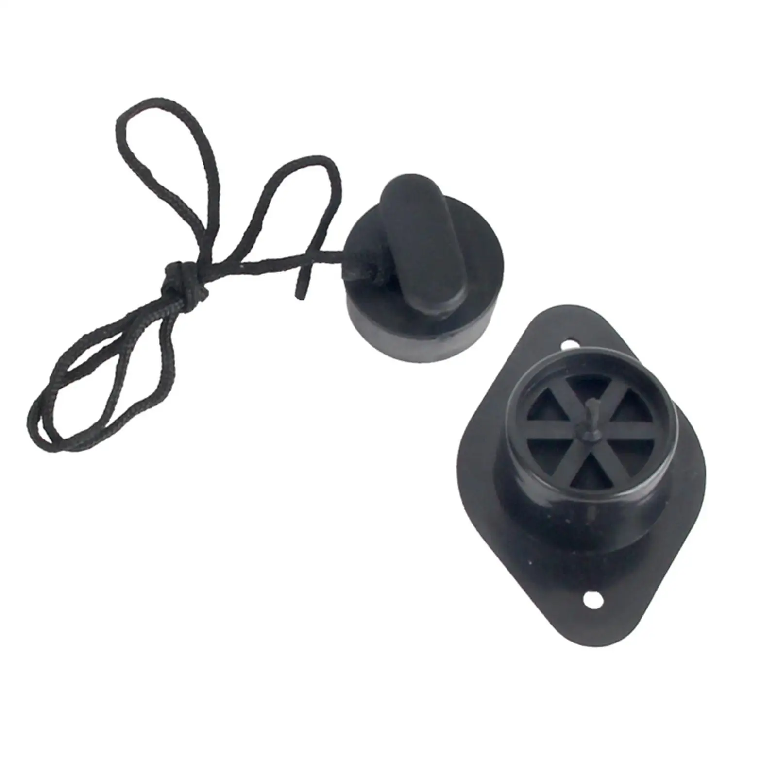 Replaceable PVC Boat Drain Valve Black Pull Cord Plug for Inflatable Kayak Rowing Boat Fishing view 4