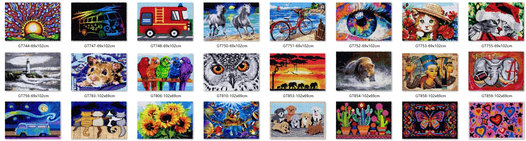 

Наборы ковриков с крючком-защелкой, наборы для изготовления гобеленов с предварительно напечатанным холстом, вязаные крючком, рукоделие, поделки для взрослых, 69-102 см, птицы