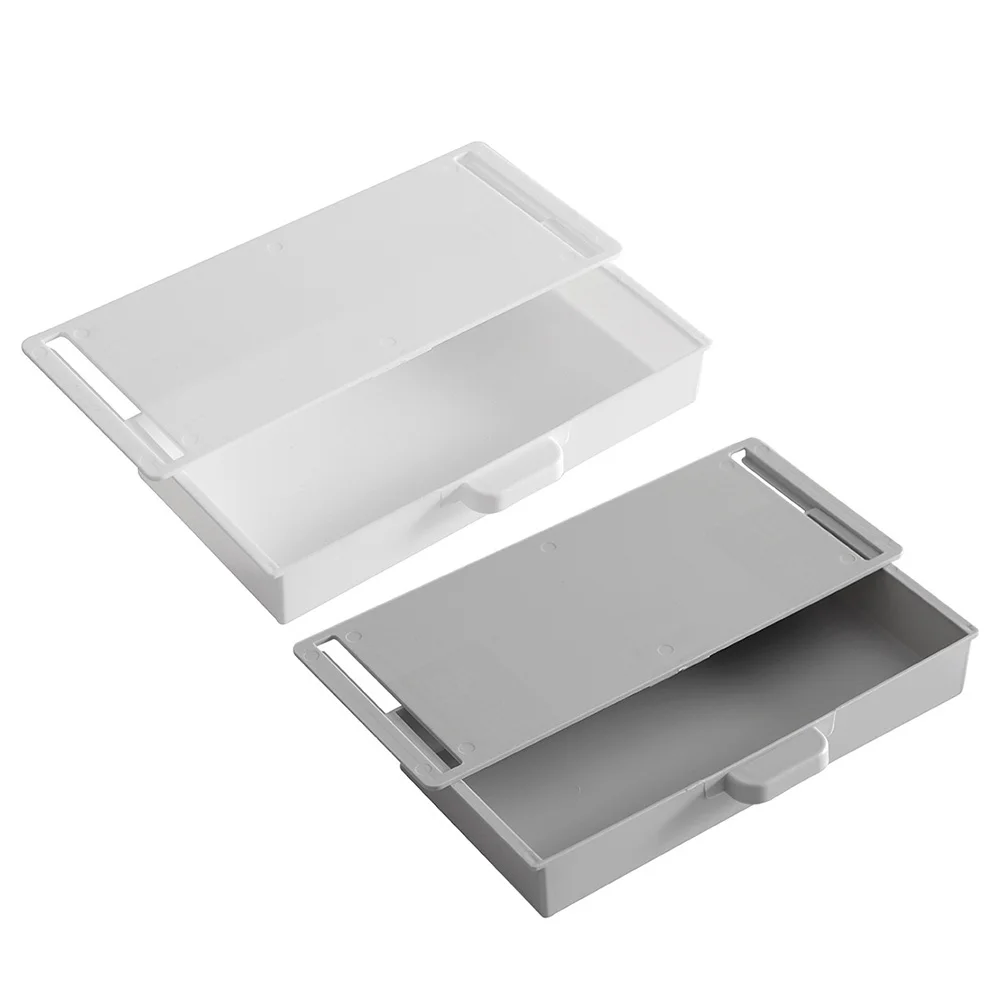 

Sticky Storage Box Under Desk Drawers PP Material Hidden Design Double Adhesive Desk ganizer Stationery Holder Table Top