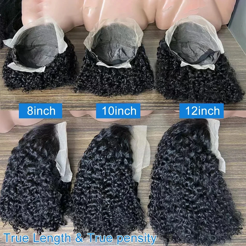 220% Density Short Bob Wig 16Inch 13x4 Water Deep Wave Lace Front Bob Wigs Human Hair 5x5 Lace Closure Curly Bob Wigs Human Hair