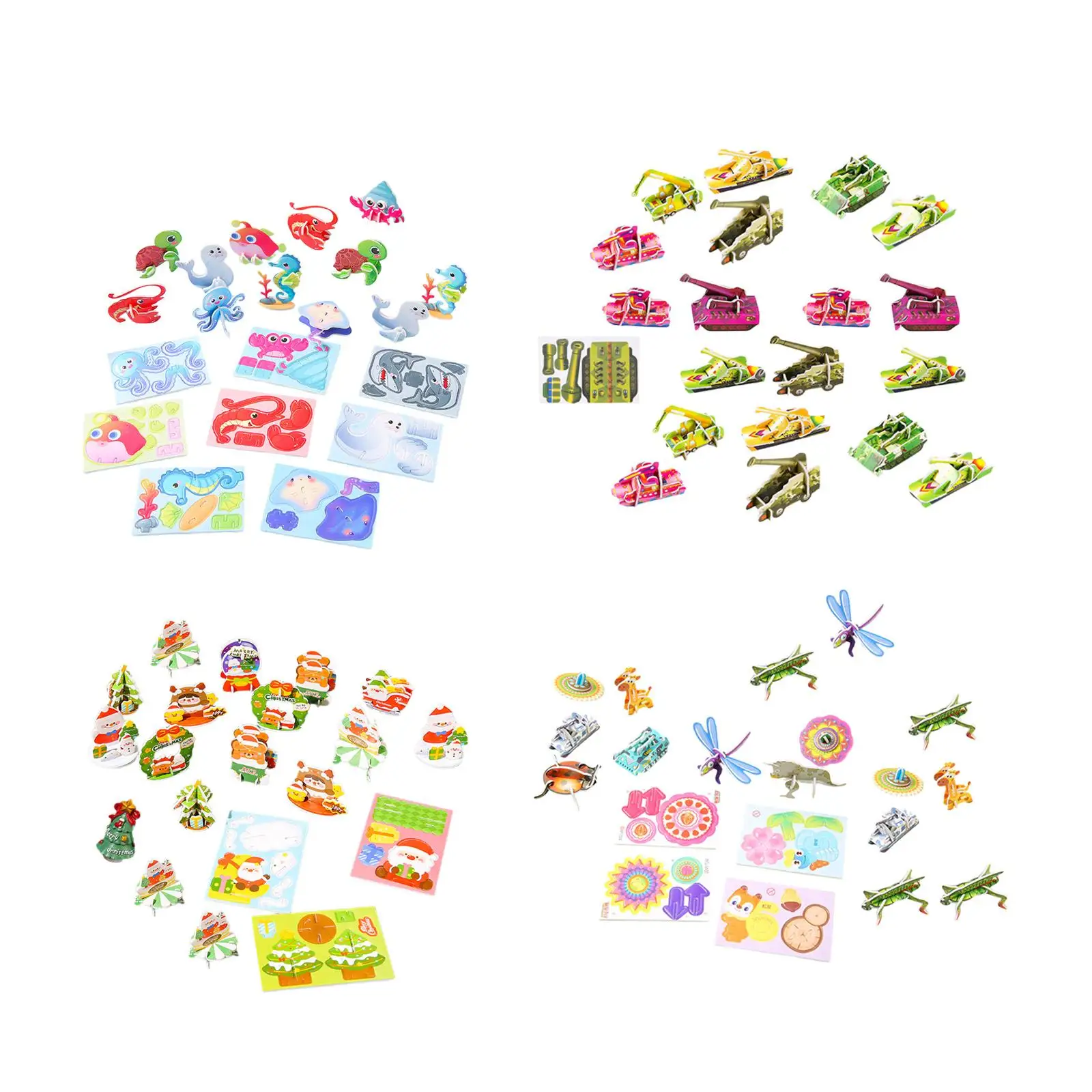 Pack 2 Puzzle 3D sviluppo sensoriale attività di apprendimento Puzzle di cartoni animati abilità motorie fini per bambini in età prescolare dell'asilo