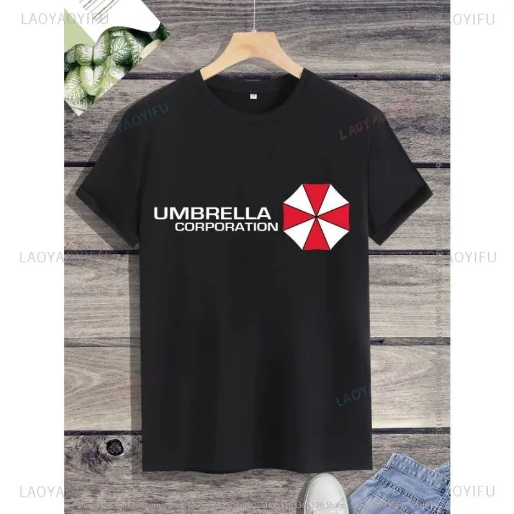 T-shirt estampada da U-Umbrella Company para homens, manga curta, decote em O, casual, clássica, moda, nova, tecnologia, 2024