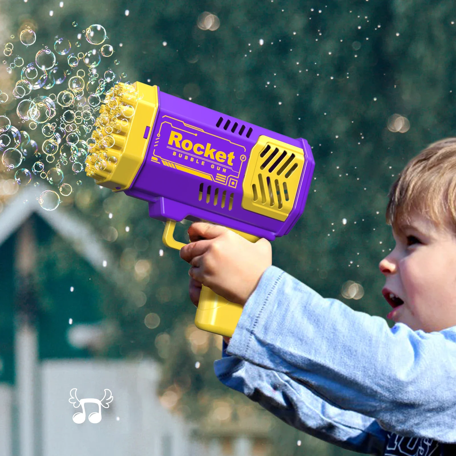 Bubble Blower 40 Hole Rocket Launcher Outdoor Blowing Bubble Toy [without Battery and Without Bubble Water]