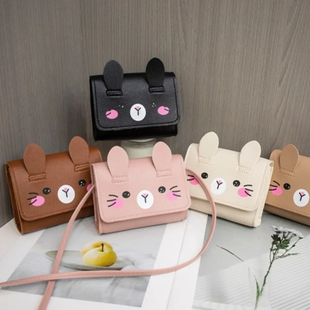 Fashion Portable Children's Mini Handbags Adorable PU Leather Easter Rabbit Crossbody Bag Mini Size Sweet Coin Purse Girls