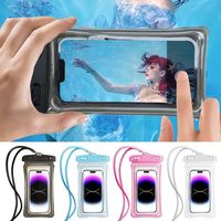 Transparent Waterproof Phone Case Touch Screen with Lanyard Phone Pouch Under 7.0 Inches Phone Sealed Bag for Swimming&Diving