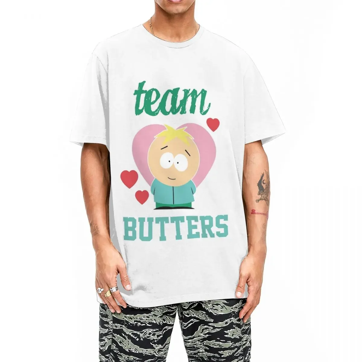 South-Park TEAM BUTTERS magliette da uomo 100% cotone abbigliamento Priting o-collo manica corta