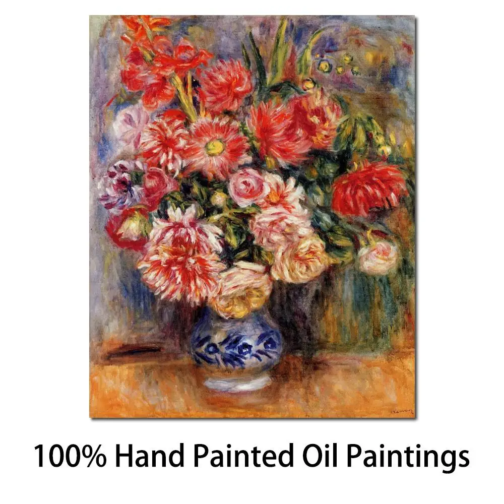 

Office Canvas Wall Art Bouquet By Pierre Auguste Renoir Paintings Hand-pianted Impressionist Modern Flower Artwork High Quality