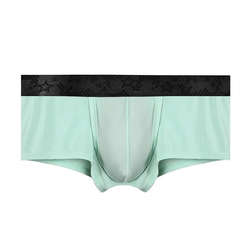 3PC Men's Ice Silk Thin Summer Boxers with Support for Scrotum, Bullet-style Separation and Anti-Formatting